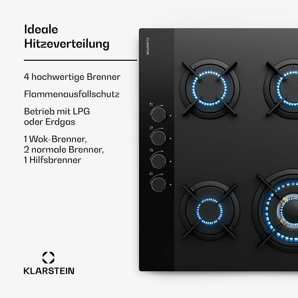 Варильна поверхня газова Klarstein Goldflame Nano (10046682) - фото 3