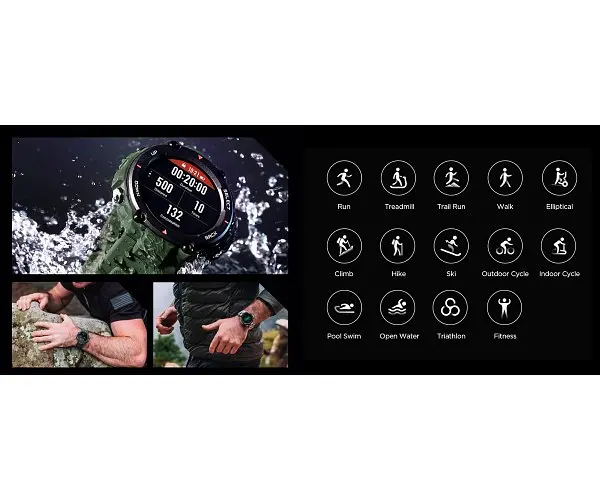 Смарт-часы Amazfit T-Rex Camo Green - фото 4