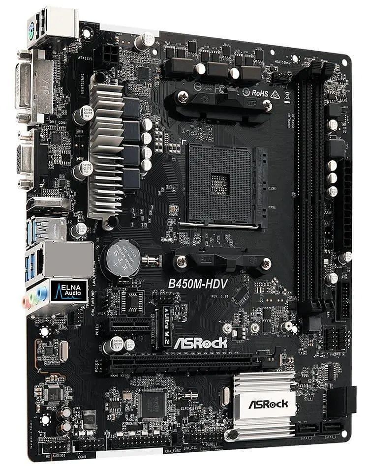 Материнська плата AsRock B450M-HDV (B450M-HDV) (Socket AM4, AMD B450, Micro-ATX) Б/в - фото 3