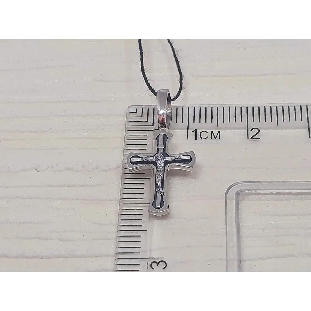 Золотий хрестик Харківська ювелірна фабрика. Розп'яття Христа. 11518-ЧБЕЛ - фото 4