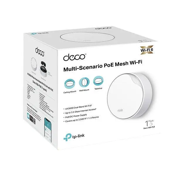 Домашня Mesh Wi-Fi система (1 шт у комплекті), Deco X50-PoE(1-pack) TP-LINK - фото 5