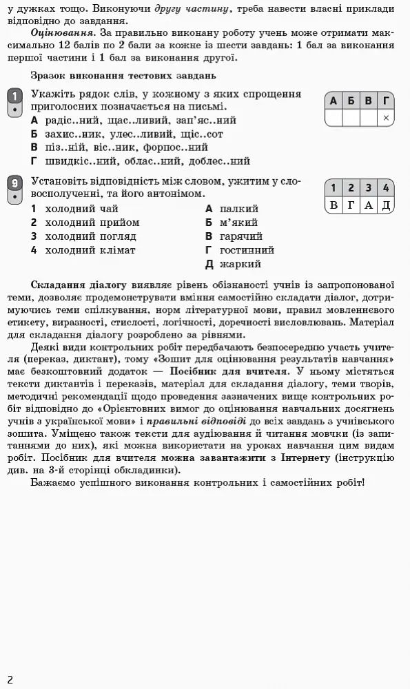Контроль навчальних досягнень. Українська мова 11 клас Рівень стандарту - фото 4