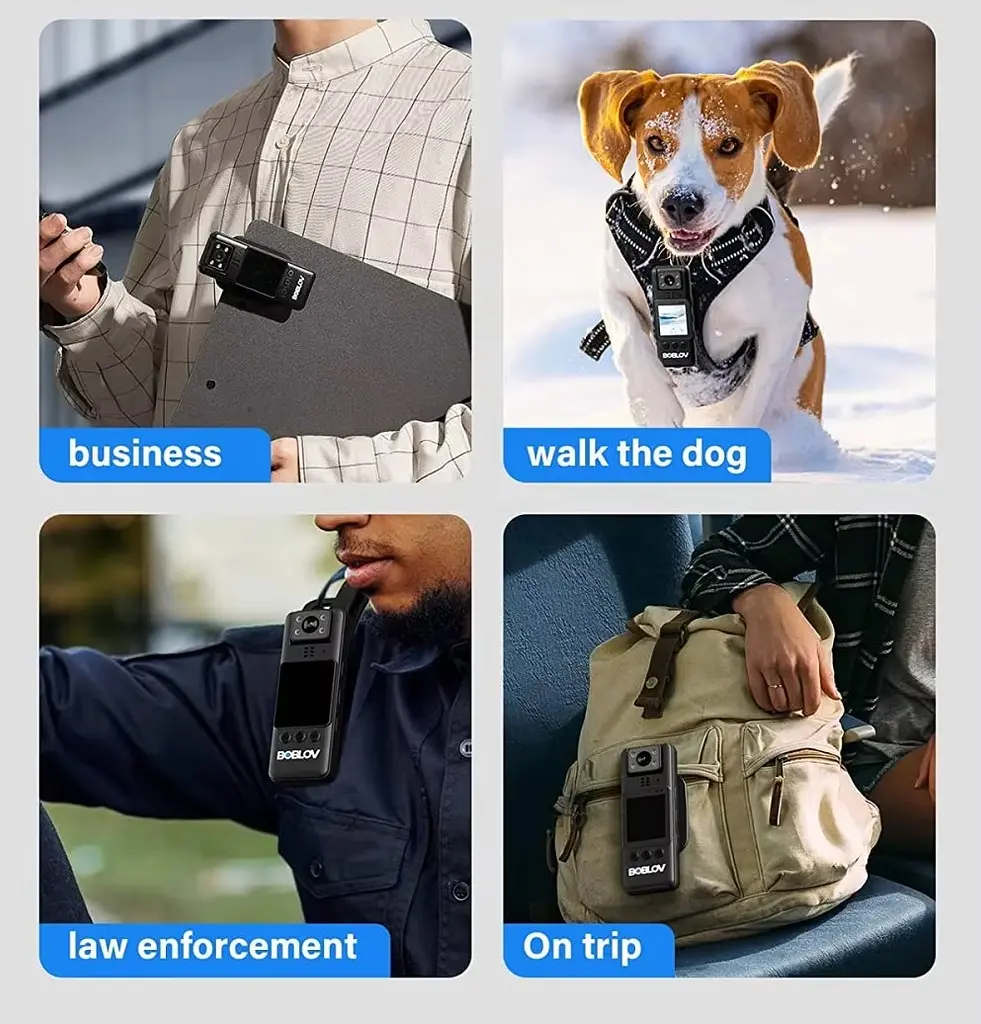 Нагрудна боді-камера Boblov A23 з дисплеєм 1.3 дюйма нічний запис датчик руху акумулятор 2200 мА·год - фото 6