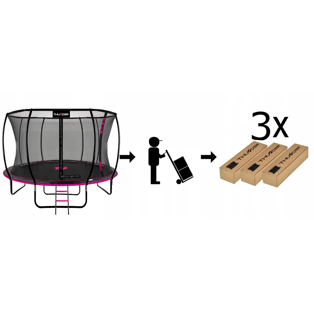 Батут із внутрішньою сіткою THUNDER Inside Ultra 14FT 435 см Black/Pink - фото 11