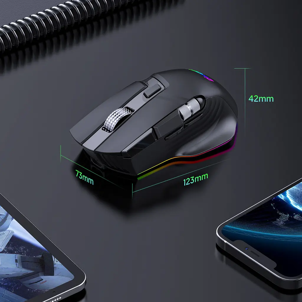 Компьютерная мышь MiKESPN W13 E-Sports беспроводная игровая с аккумулятором и подсветкой Bluetooth/Wireless Black - фото 7
