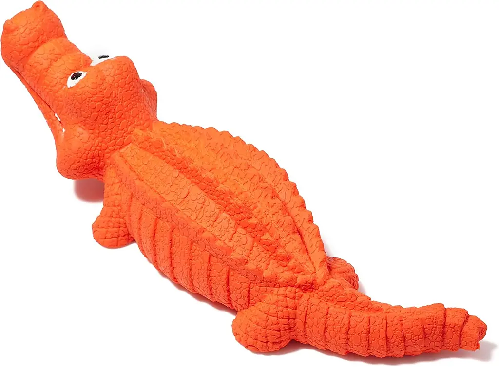 Іграшка для жування Derby Alligator з пищалкою, Помаранчевий - фото 4
