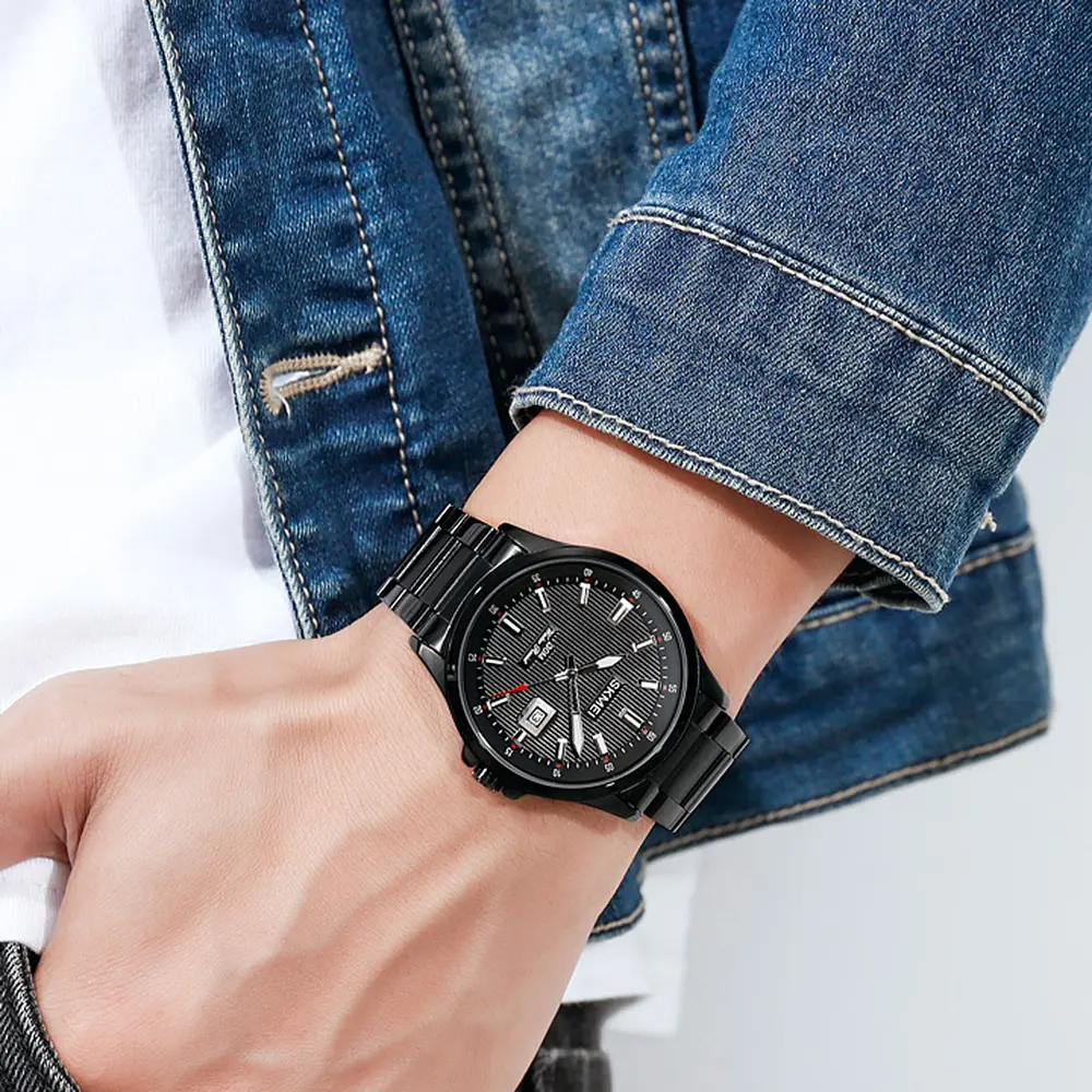 Чоловічий наручний годинник 1654BK Black Skmei acs0030653 - фото 4