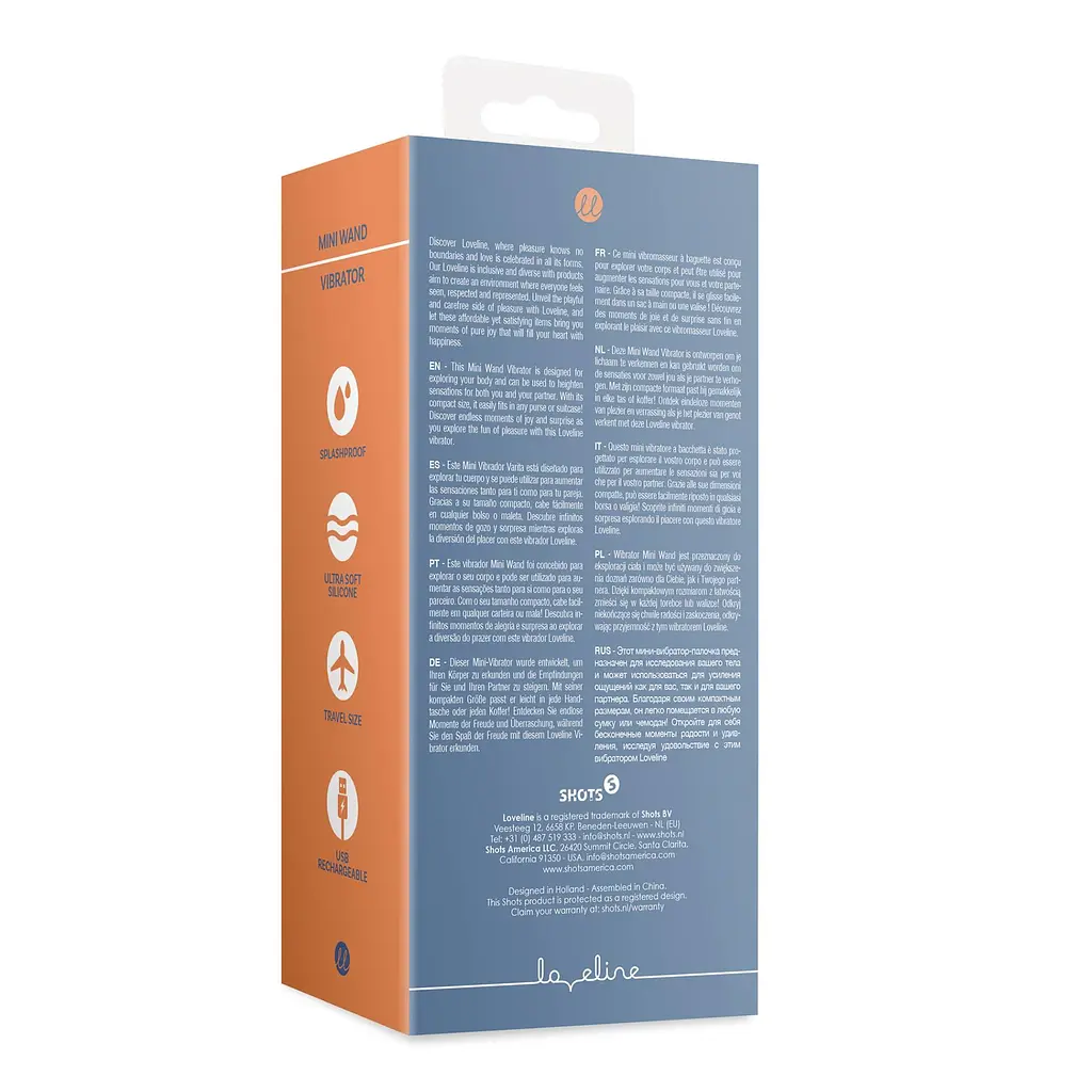 Вібратор Loveline Mini Wand 14.3 см синій - фото 9