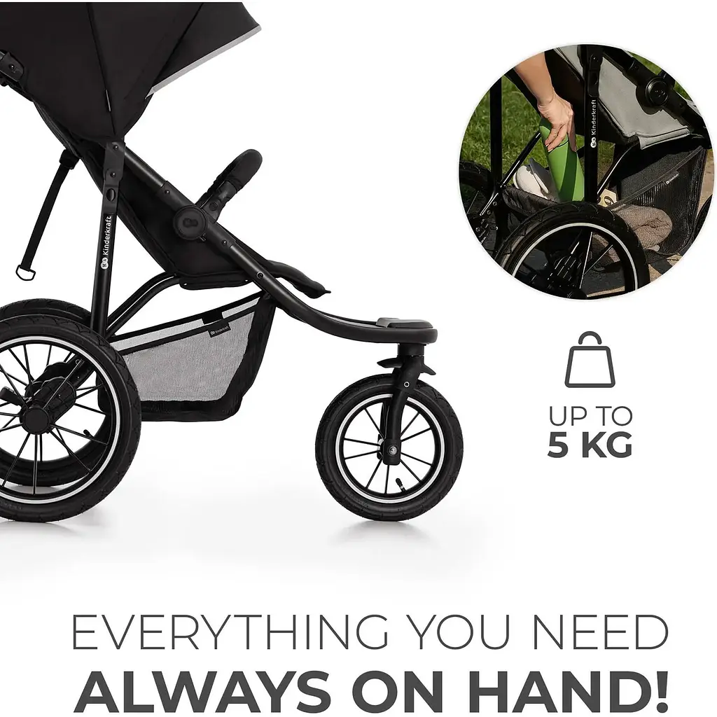 Прогулянкова коляска Kinderkraft Helsi Deep Black чорна (00-00305203) - фото 15