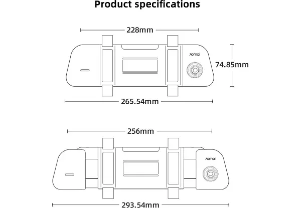Автомобільний Відеореєстратор 70mai Rearview Dash Cam Wide Xiaomidrive D07 - фото 2