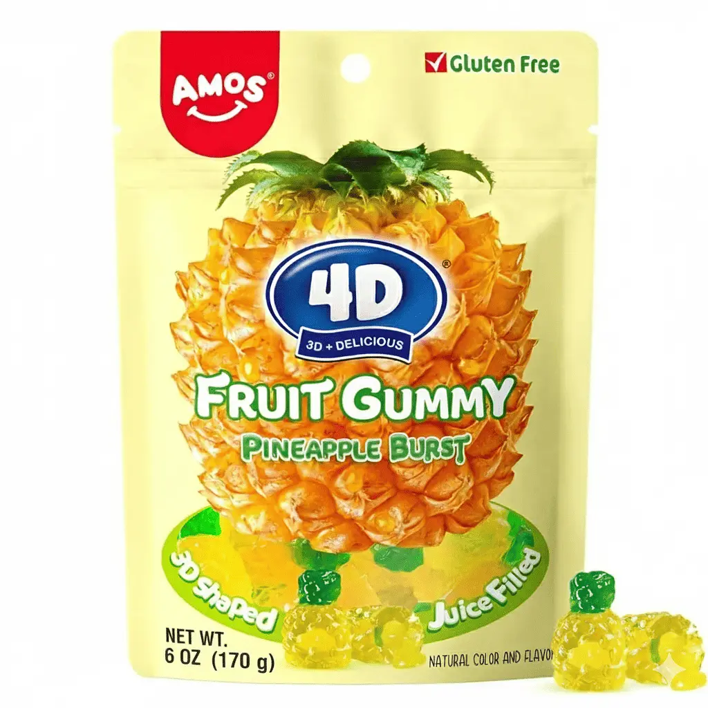 Желейні цукерки Amos 4D Fruit Gummy Pineapple Burst 170г - фото 2