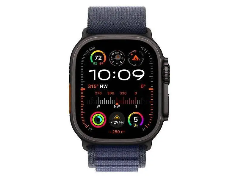 Ремешок Apple Alpine Loop Navy - Black Titanium Finish для Watch 44/45/46/49mm - Medium (MYPX3) - фото 2