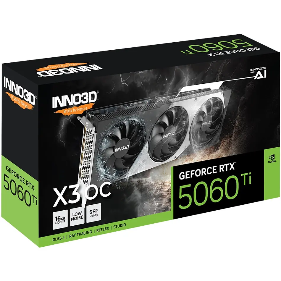 GeForce RTX5060 Ti Inno3D X3 OC, 16GB GDDR7, 128bit, PCI Express 5.0 - фото 2