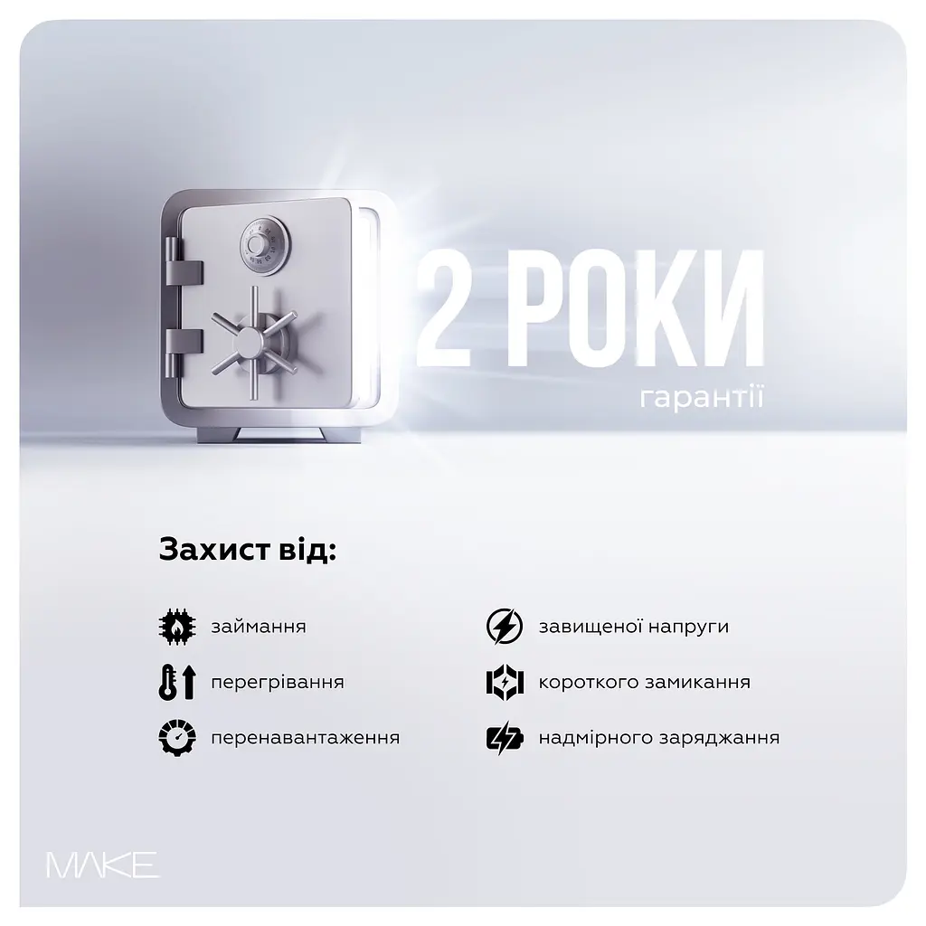 Зарядний пристрій мережевий MAKE 45W GaN3 Mini Type-C PD + USB QC4.0 Black - фото 7