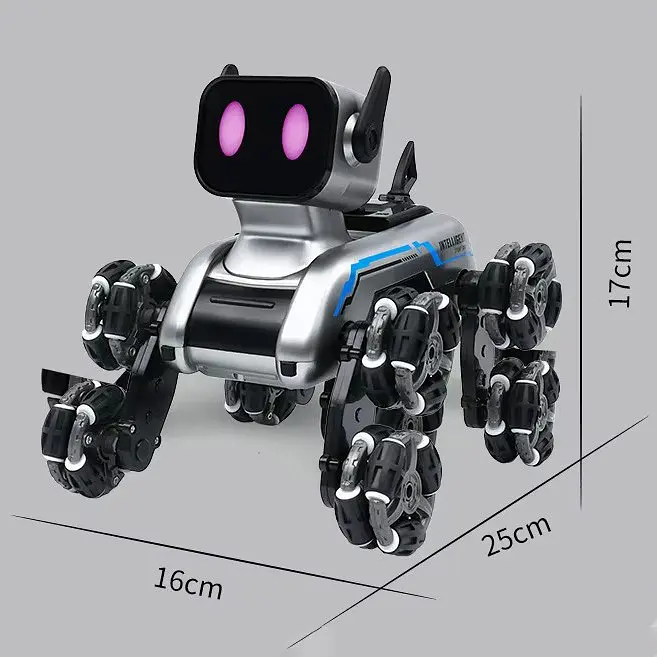 Радіокерований робот-пес Stunt Robot Dog · Механічний собака - робот на колесах з вбудованим динаміком та LED підсвіткою - фото 6