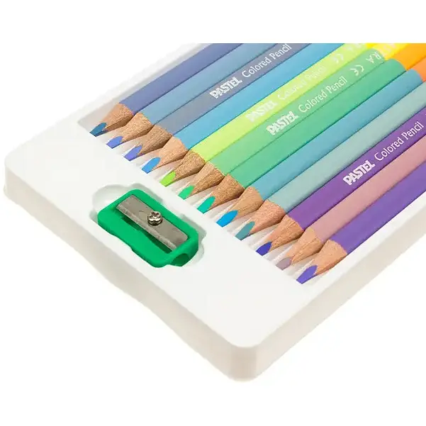 Олівці кольорові Школярик Пастельні двосторонні з точилкою 12 шт. 24 кольори (312120003-UA) - фото 3