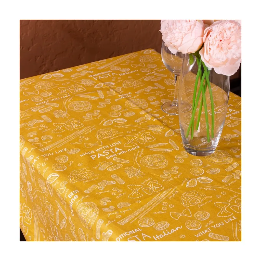 Скатертина MirSon Рогожа №201 Yellow Paste 130x260 см (2200006737728) - фото 2