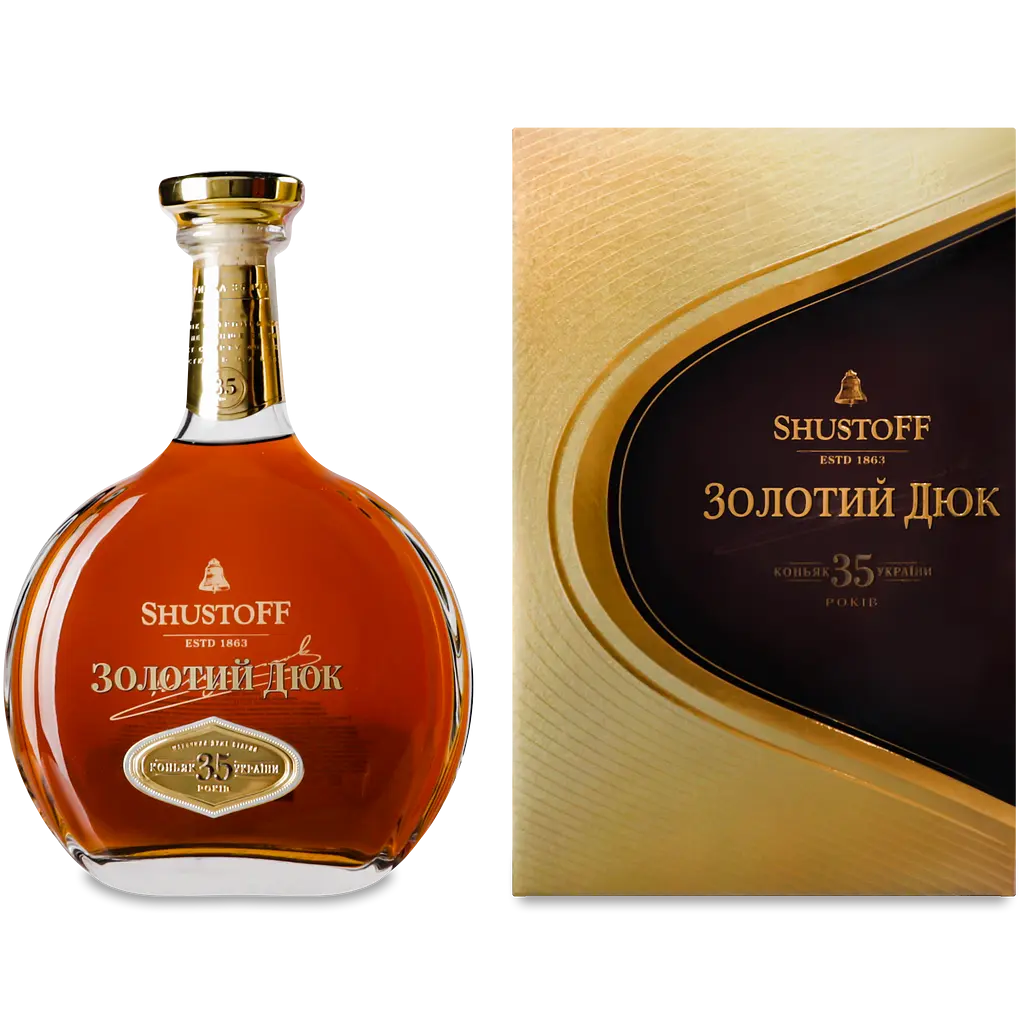 Коньяк України Shustoff Золотий Дюк, 35 років витримки, 40%, 0,7 л (881170) - фото 2
