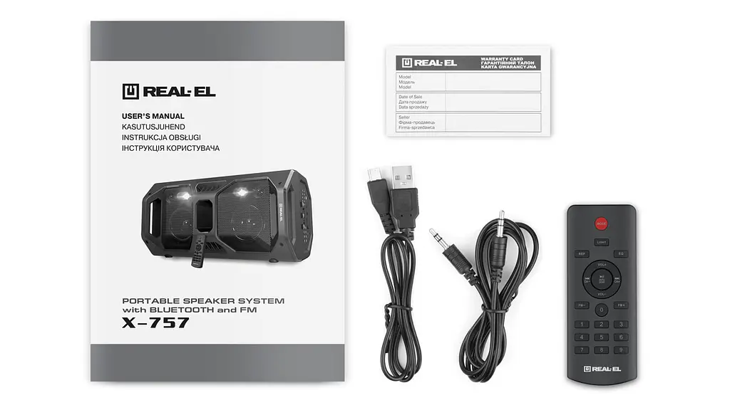 Портативный музыкальный центр бумбокс REAL-EL X-757 Black - фото 8
