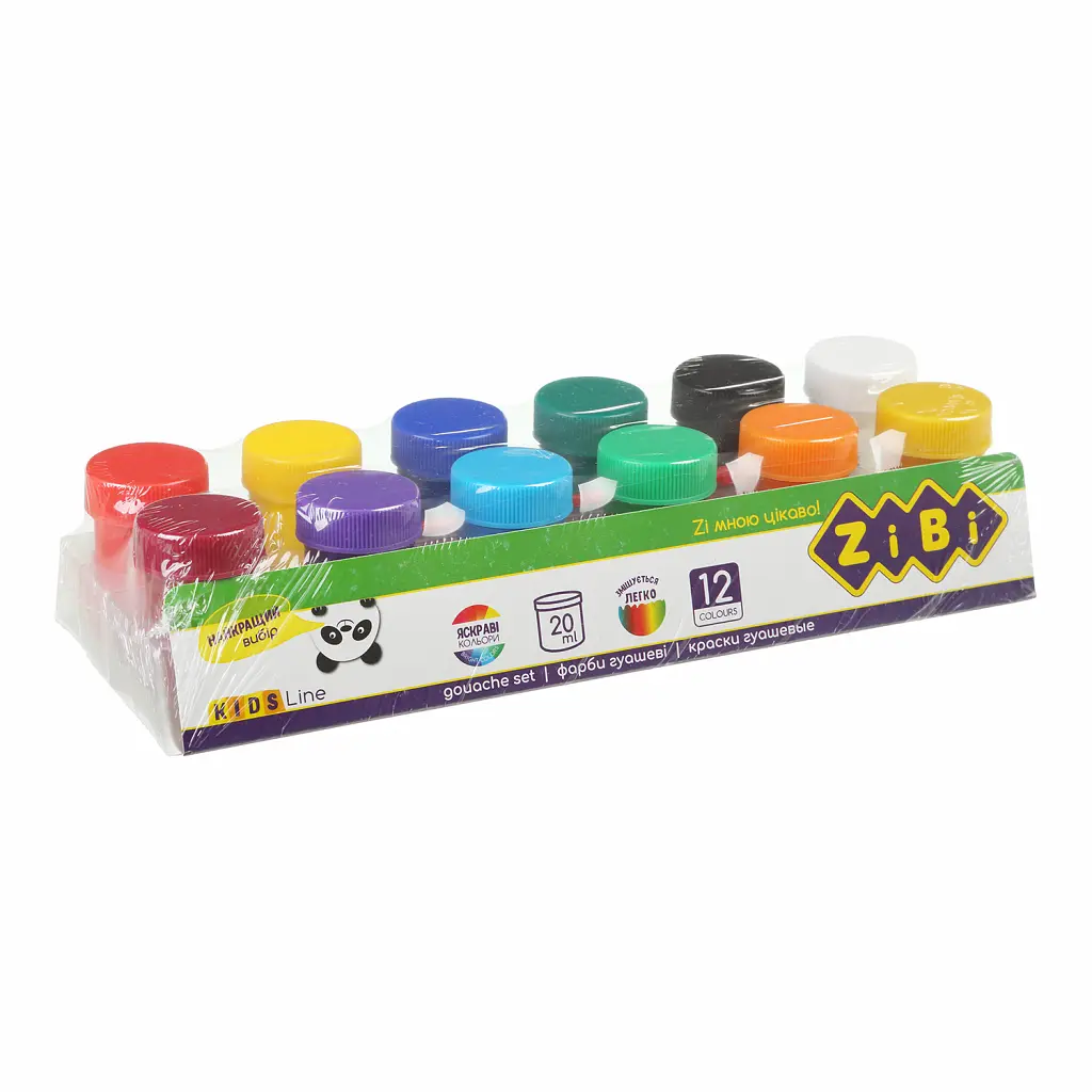 Гуашеві фарби ZiBi KIDS Line 12 кольорів по 20 мл (ZB.6658)