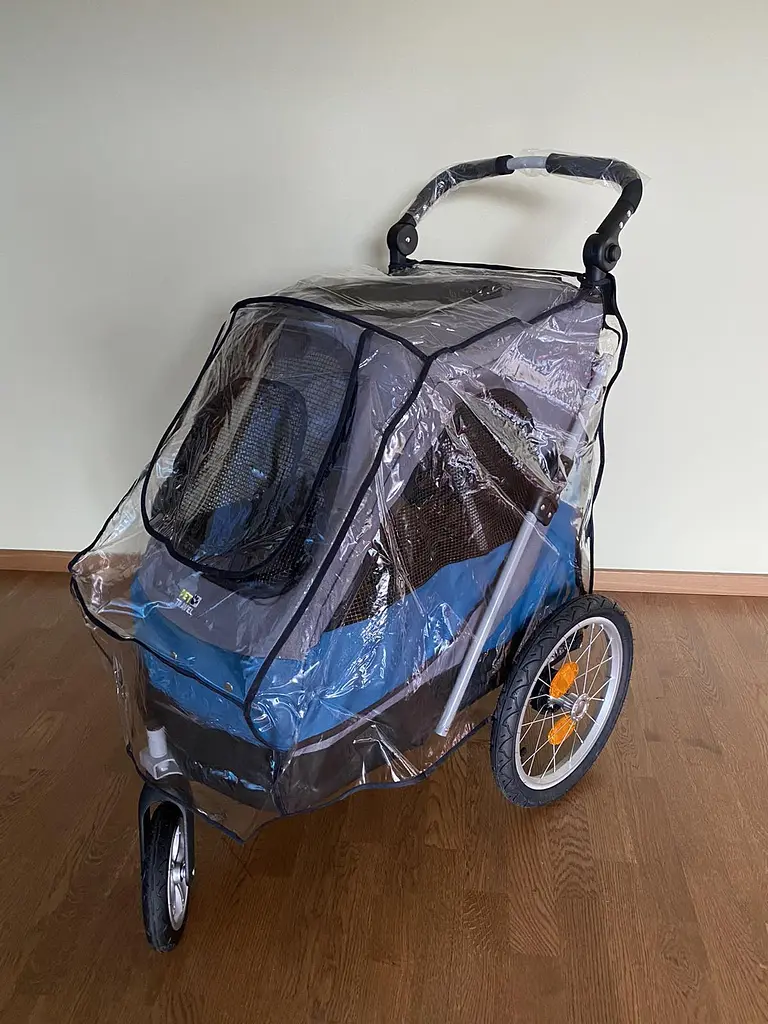 Візок для собак Pet Travel Blue зі столиком чохлом і дощовиком Large - фото 5