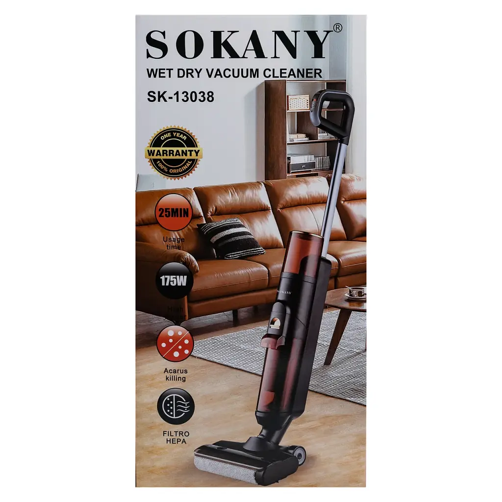 Вертикальний миючий пилосос швабра Sokany волога 175 Вт чорний - фото 10
