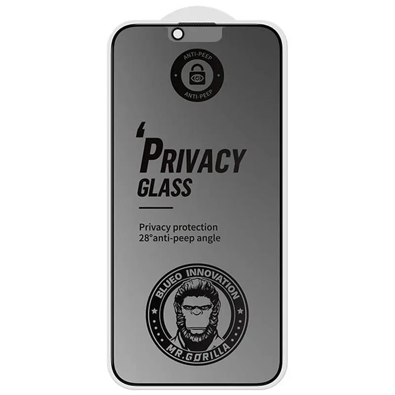 Захисне 2.5D скло Full Cover Anti-Peep Matte для Apple iPhone 13 Pro/13/14/16e/17e (6.1") Blueo teh0032009 - фото 2
