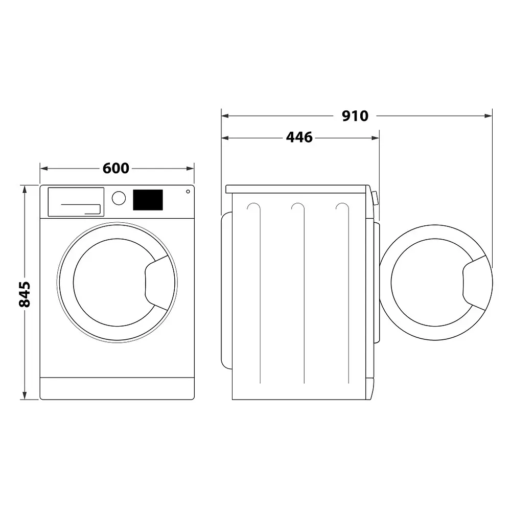 Пральна машина Indesit фронтальна, 6кг, 1200, A+++, 44.6см, дисплей, пара, інвертор, люк чорний, білий - фото 9