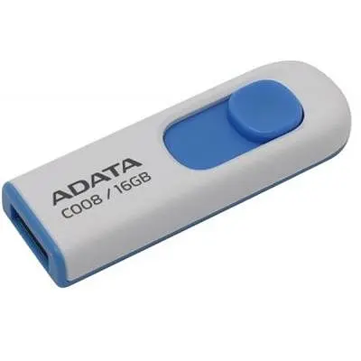 USB флеш накопитель ADATA 16GB C008 White USB 2.0 (AC008-16G-RWE) - фото 2