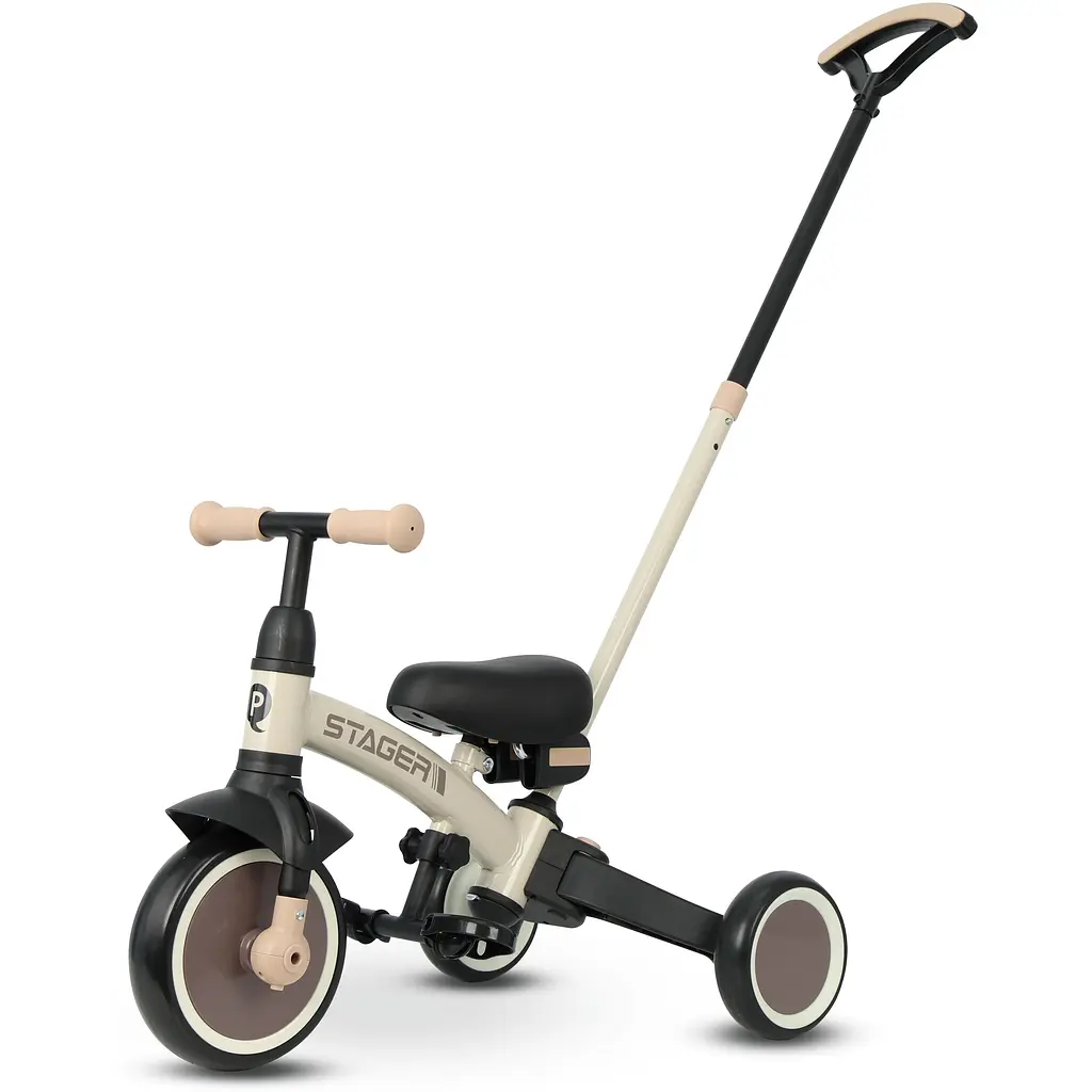 Велосипед біговел з ручкою Qplay Stager 3 в 1 Beige-Brown (T80STAGERBeigeBrown) - фото 5