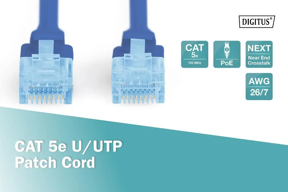 Патч-корд Assmann CAT 5e U-UTP, Cu, PVC AWG 26/7, длина 3 м, DK-1511-030/B Blue - фото 4