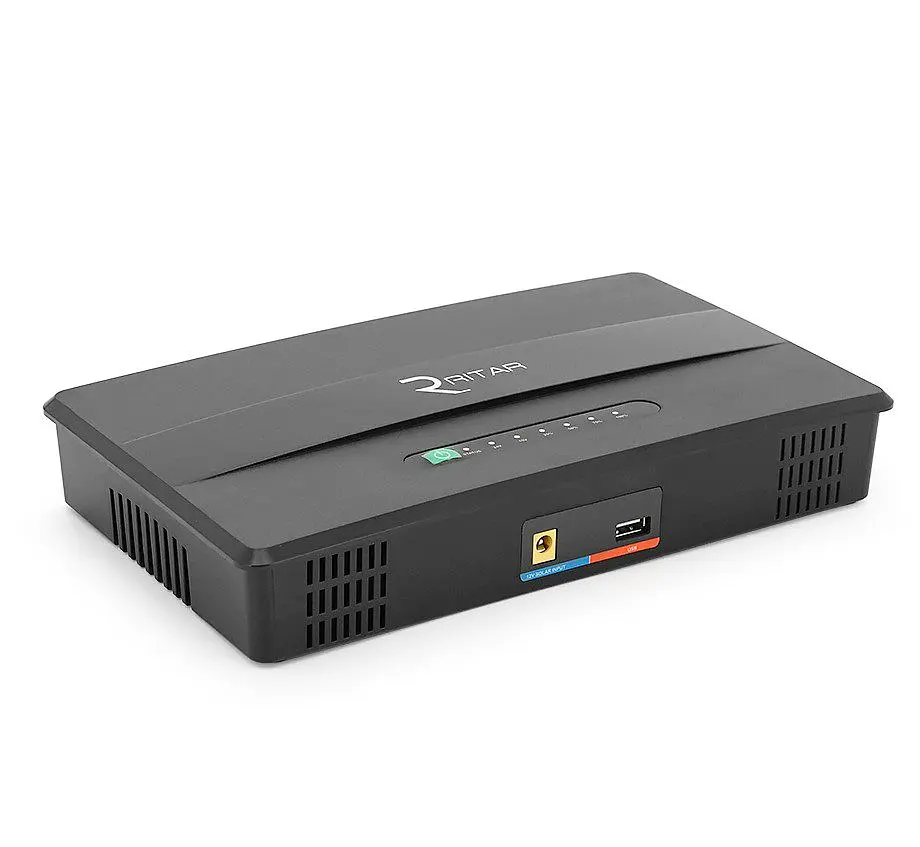 Источник бесперебойного питания (ИБП) UPS Ritar UPS100W для роутера терминала GPON EPON 5V/USB-2A 12V/8A 19V/5A 16000mAh - фото 2