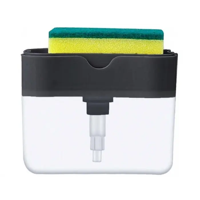 Диспенсер для мийного засобу з підставкою для губки Soap Pump & Sponge Caddy Чорний