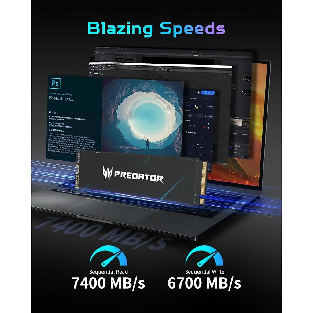 Накопичувач SSD Acer Predator m.2 NVMe 512GB GM7000 PCI Express 4.0 x4 (BL.9BWWR.104) - фото 5