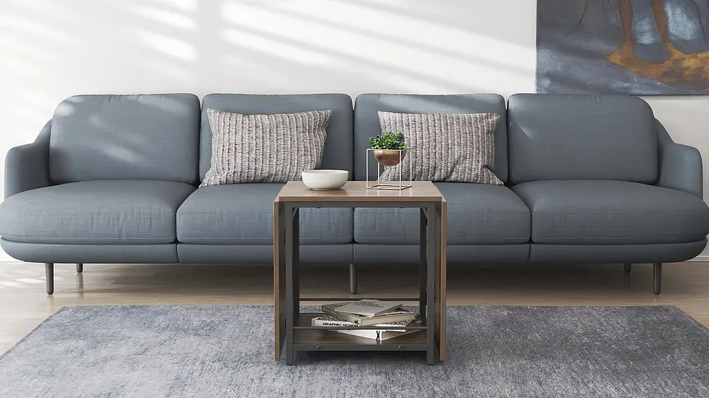 Стол журнальный трансформер Куб Комбо Ferrum-decor 540x532x500 Черный металл ДСП Дуб Сонома Трюфель 16 мм (FRD-105154) - фото 13