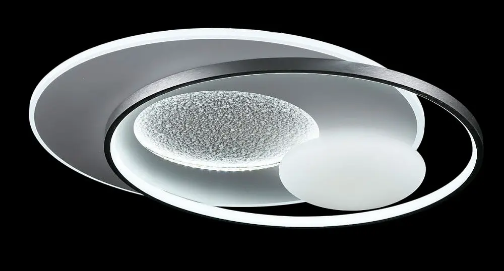 Сучасна стельова LED-люстра L2908/580/2+2 LED (WHITE+GREY), 144 Вт, діаметр 58 см, від 14 до 20 м2 - фото 3