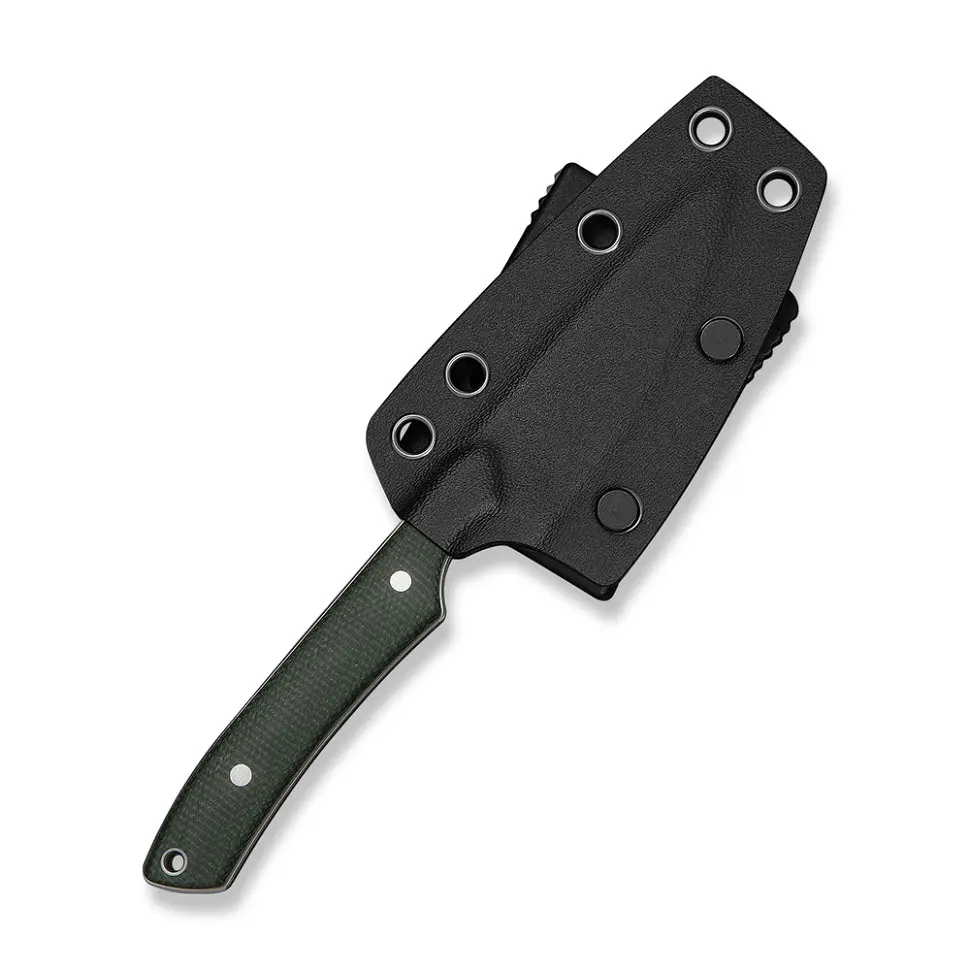 Ніж фіксований кишеньковий Civivi High Grass Field Knife (7,4 см) 14C28N / Micarta зелений з чохлом - фото 9