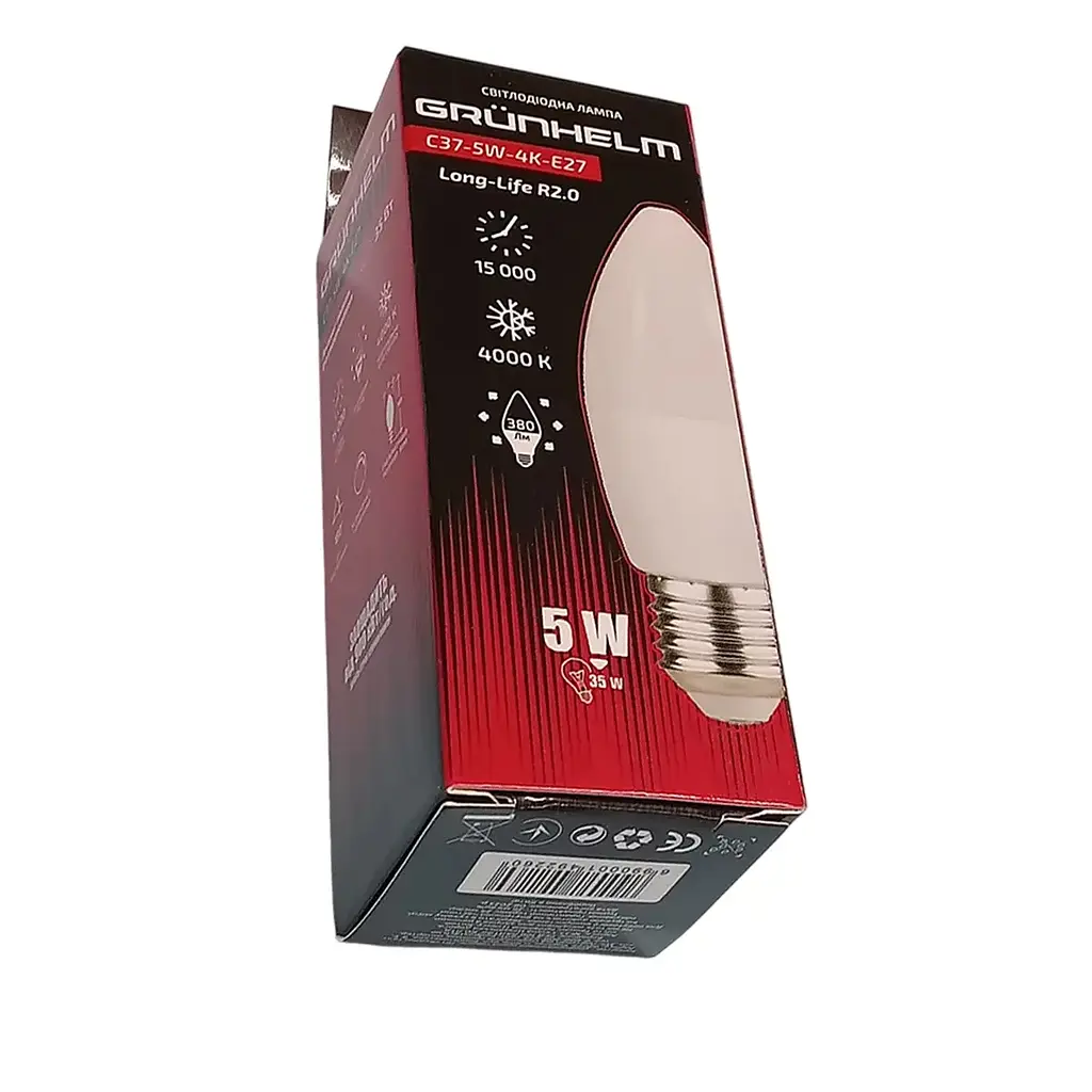 Лампа LED Grunhelm C37-5W-4K-E27 Long-life R2.0 (149226) - фото 2