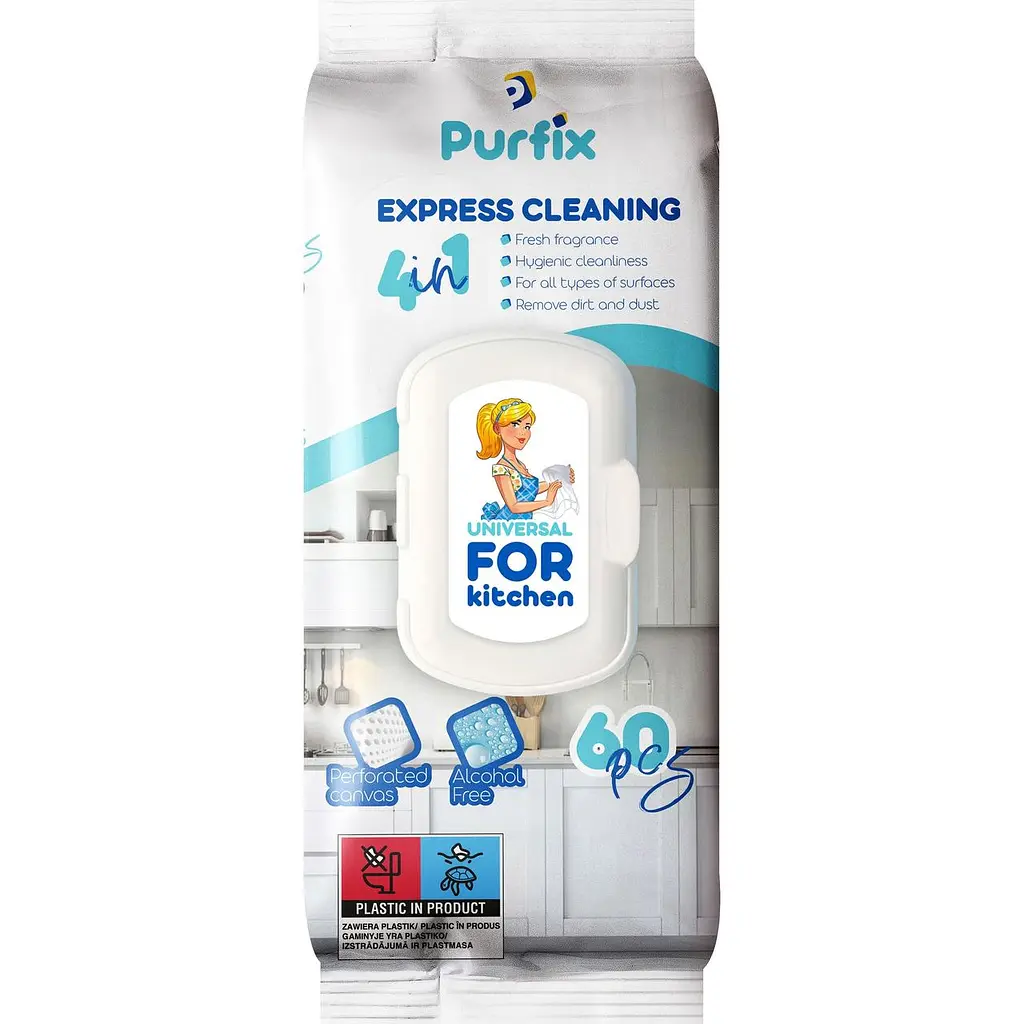Серветки вологі Purfix Universal for Kitchen 60 шт - фото 2