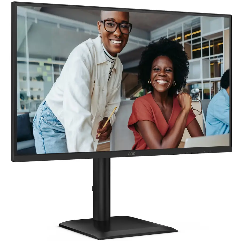 TFT 27" AOC 27E4U, IPS, 120Hz, VGA, HDMI, DP, USB-hub, HAS, Pivot, колонки, чорний - фото 2
