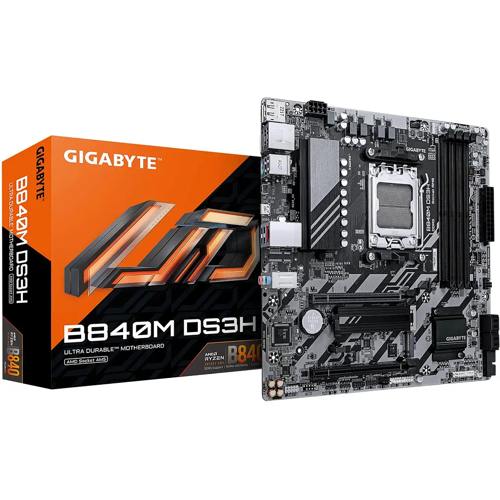 Материнська плата Gigabyte B840M DS3H sAM5 B840 4xDDR5 M.2 HDMI DP mATX - фото 4
