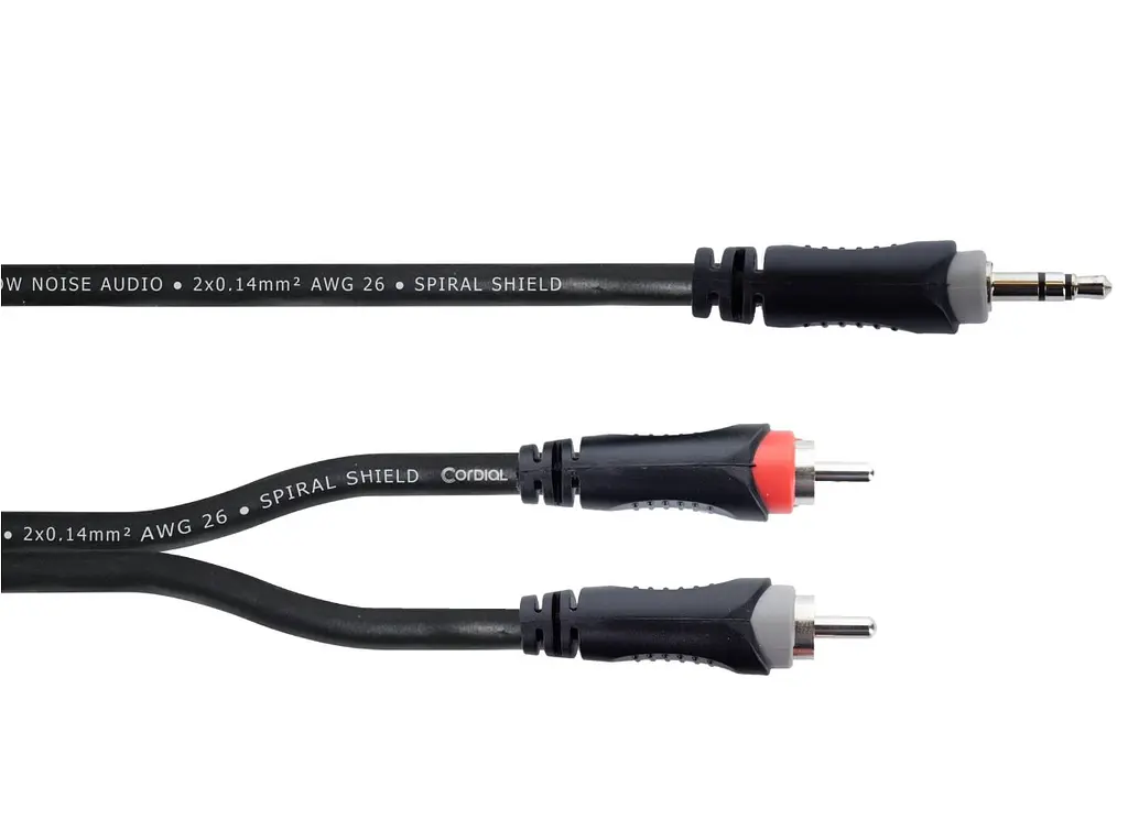 Коммутационный кабель mini Jack 3,5 stereo — 2x RCA 1.5м Cordial EY 1,5 WCC - фото 2