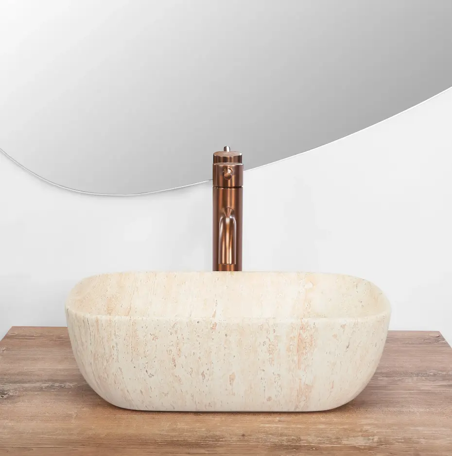 Умивальник Rea Belinda Mini накладний 36x25x11.5 см travertine matt REA-U4700 - фото 4