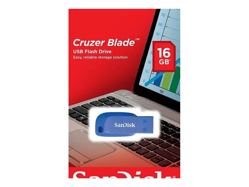 USB флеш накопичувач SanDisk 16 GB Cruzer Blade Blue Electric (SDCZ50C-016G-B35BE) - фото 2