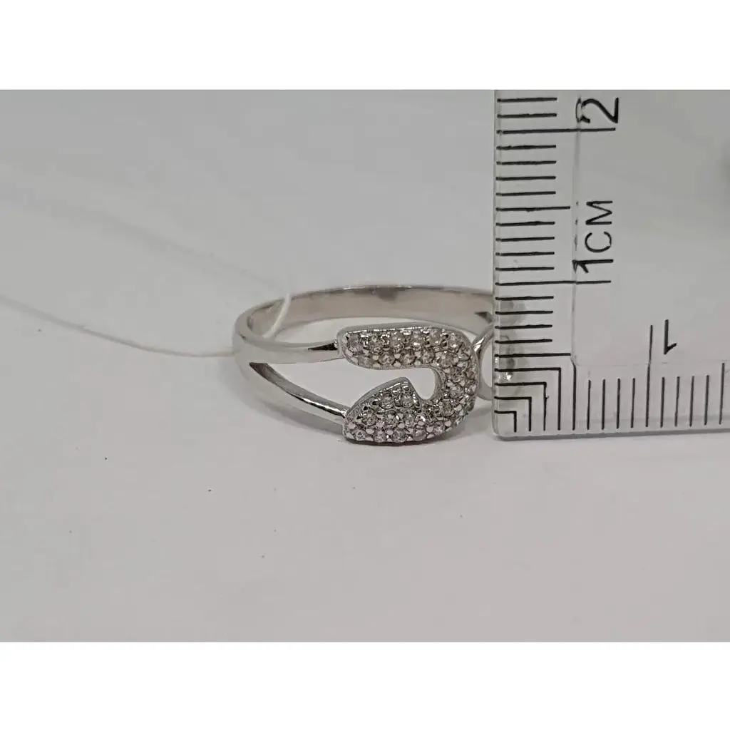 Срібне кільце Діама з фіанітами. Артикул 11011123426 18,5 - фото 5