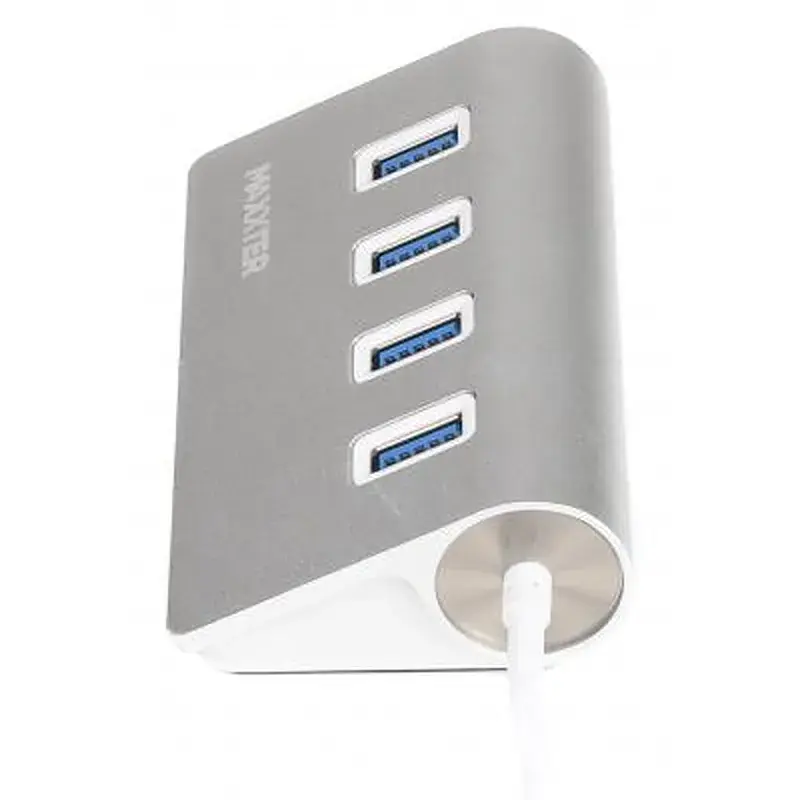 Концентратор Maxxter USB 3.0 Type-A 4 ports silver (HU3A-4P-01) - фото 3