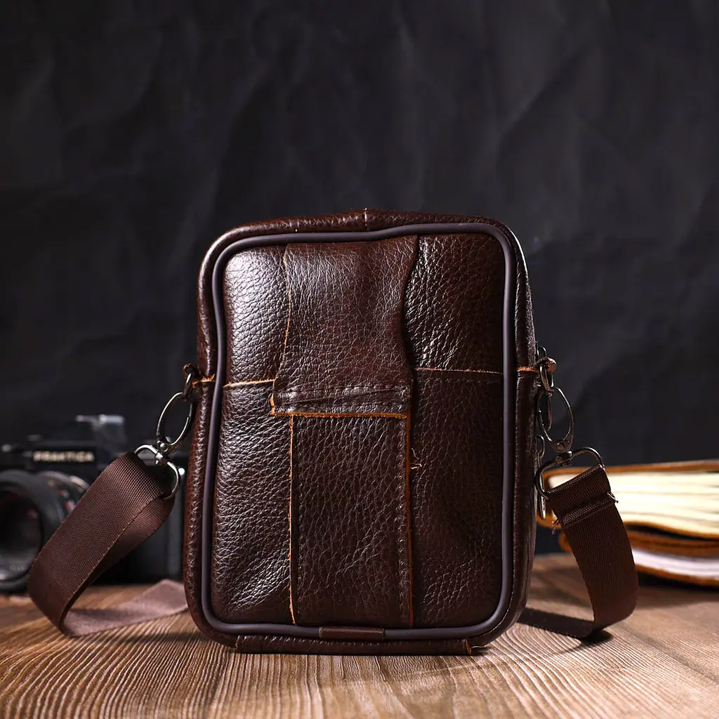 Сумка кожаная мужская Vintage 13,5х16х4 см sum0022668 - фото 6