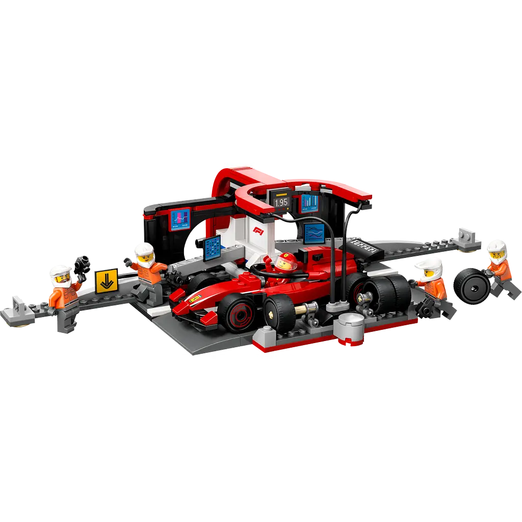 Конструктор LEGO City Піт-стоп і піт-екіпаж F1 з болідом Ferrari 322 деталі (60443) - фото 3