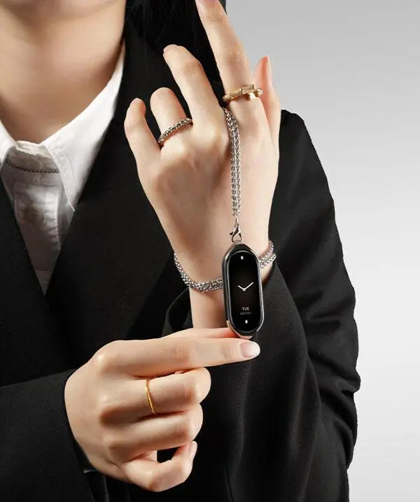 Цепочка для фитнес-браслета Xiaomi Smart Band 8 металлическая с крепежом серебристый - фото 2