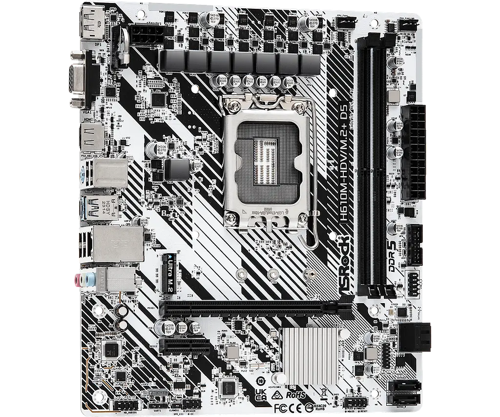 Материнська плата ASRock H610M-HDV/M.2+ D5 LGA 1700 (H610M-HDV/M.2+ D5) - фото 3